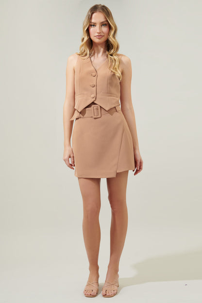 Chelsea Belted Mini Skirt