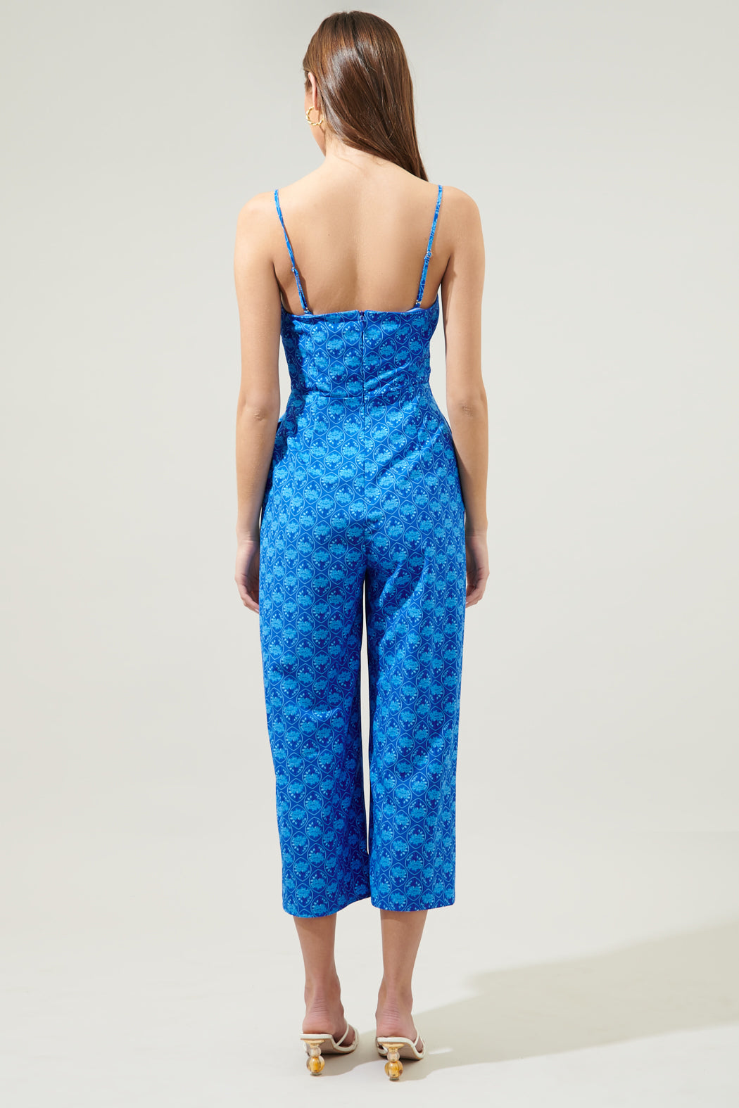 Driftwood Floral Caruso Bow Tie Cropped Jumpsuit