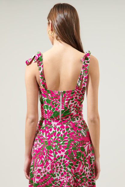 Cienega Floral Strokes Tie Strap Top