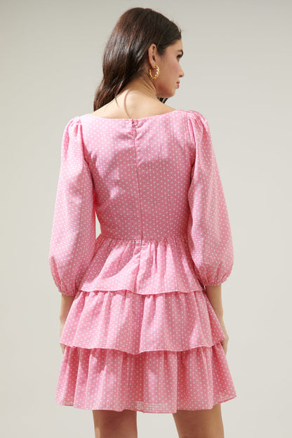 Corinne Polka Dot Tiered Mini Dress