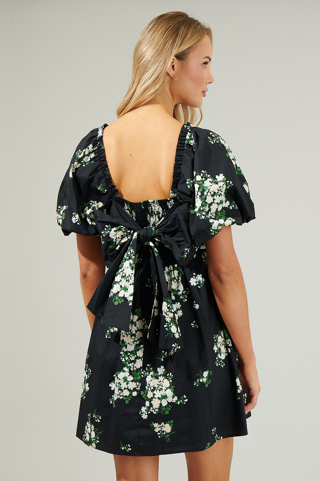 Emery Floral Marion Puff Sleeve Babydoll Mini Dress