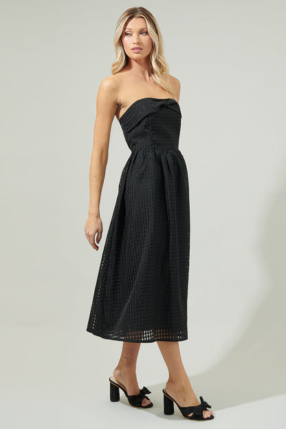 Cary Chest Bow Midi Dress