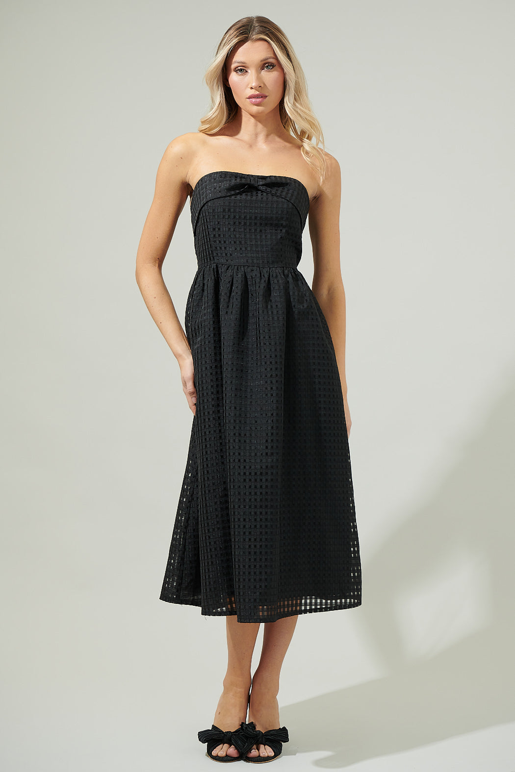 Cary Chest Bow Midi Dress