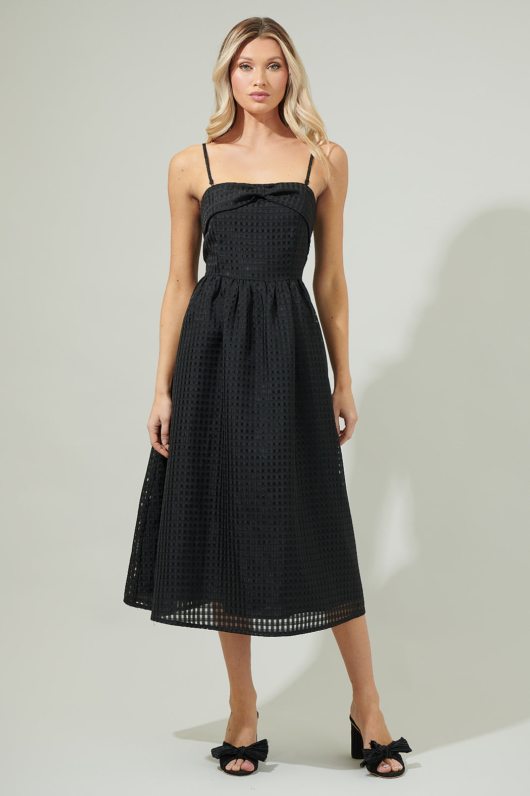 Cary Chest Bow Midi Dress