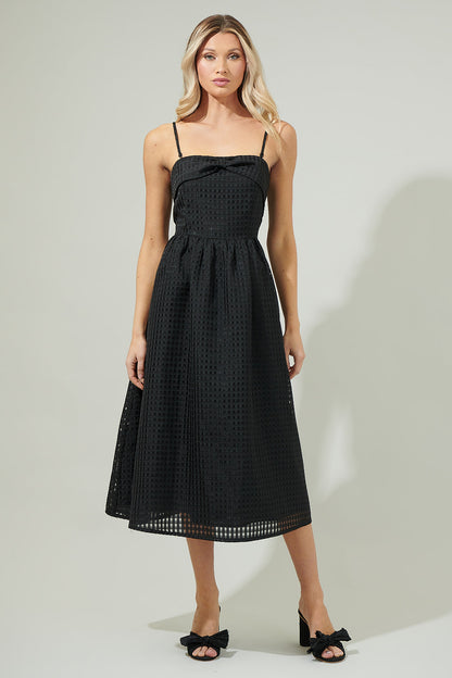 Cary Chest Bow Midi Dress