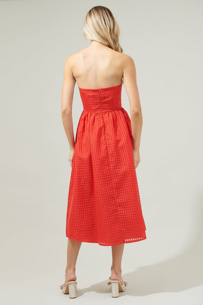 Cary Chest Bow Midi Dress