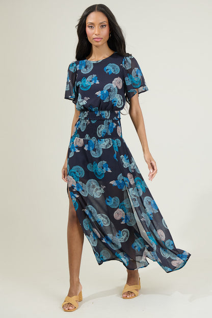 Estelle Shell Smocked Maxi Skirt