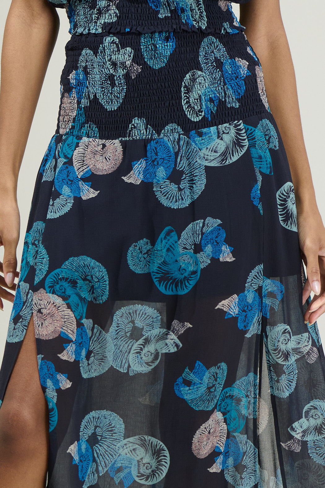 Estelle Shell Smocked Maxi Skirt