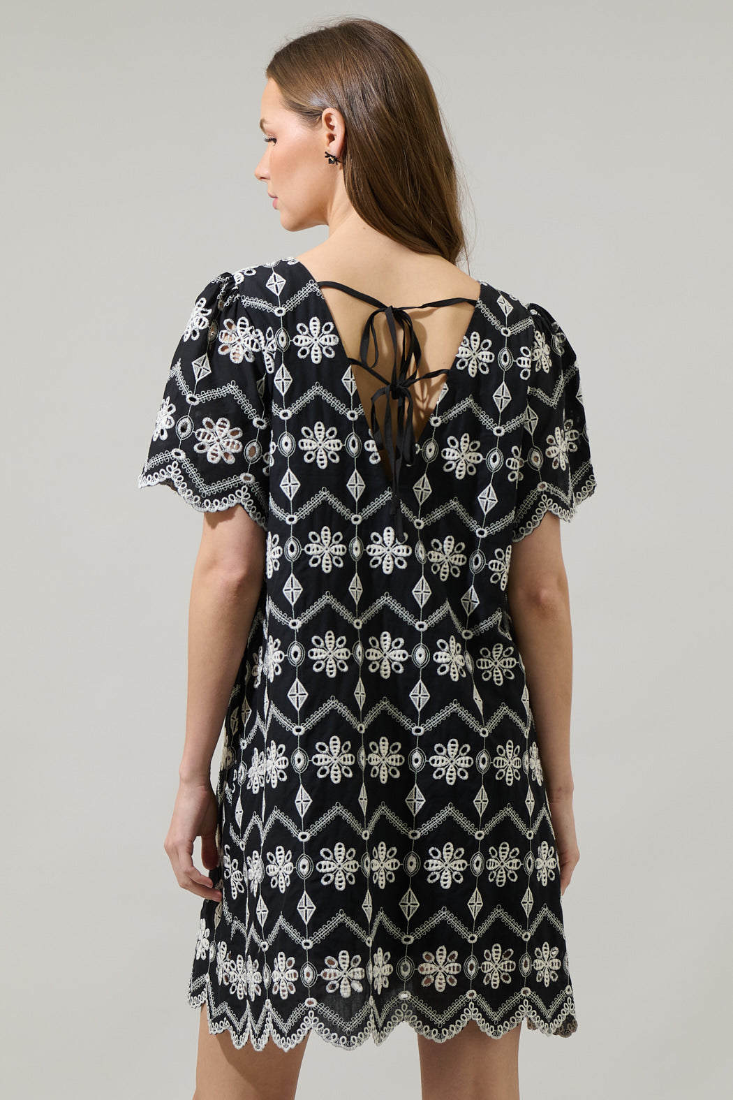 Elle Floral Ruth Eyelet Mini Dress
