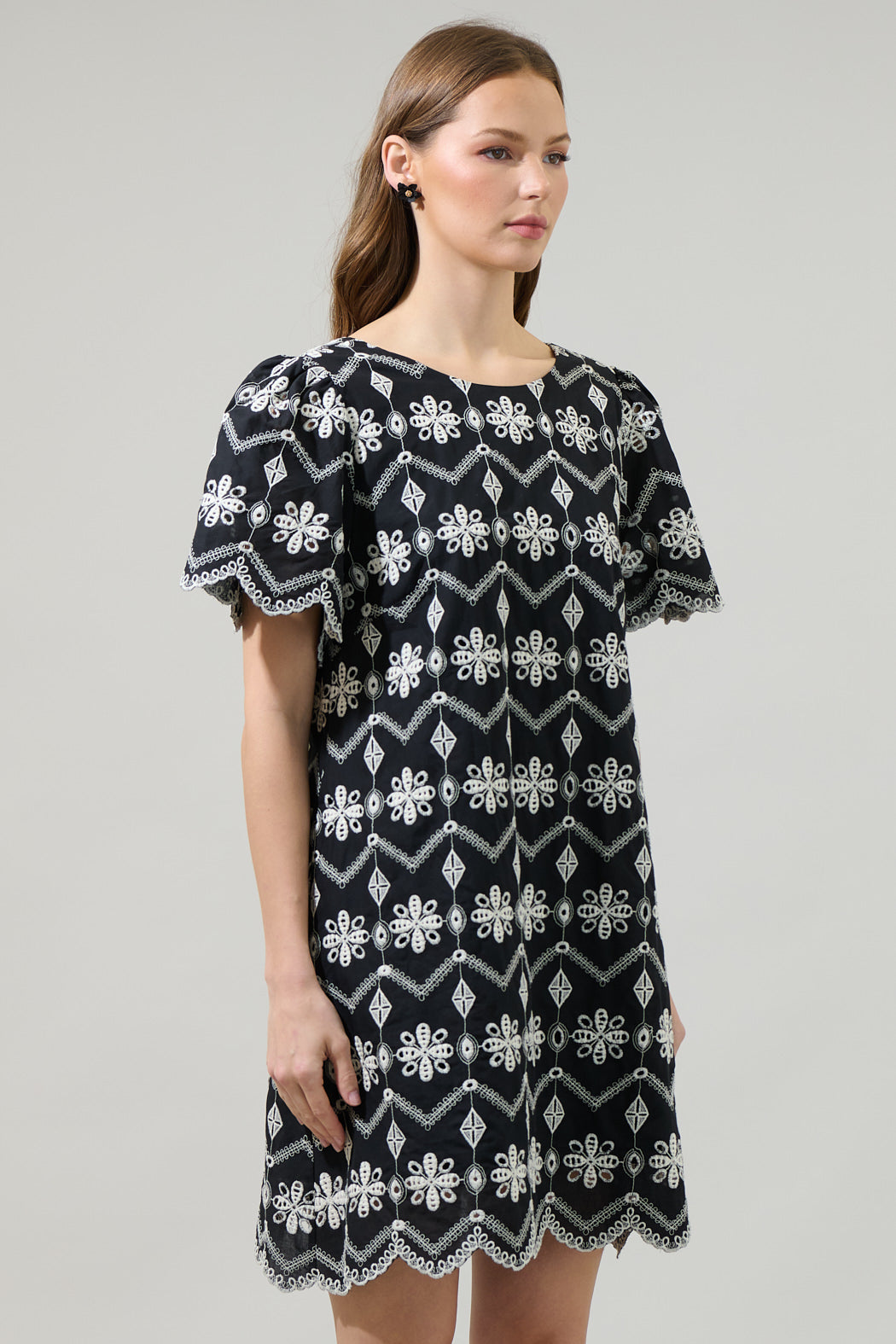 Elle Floral Ruth Eyelet Mini Dress