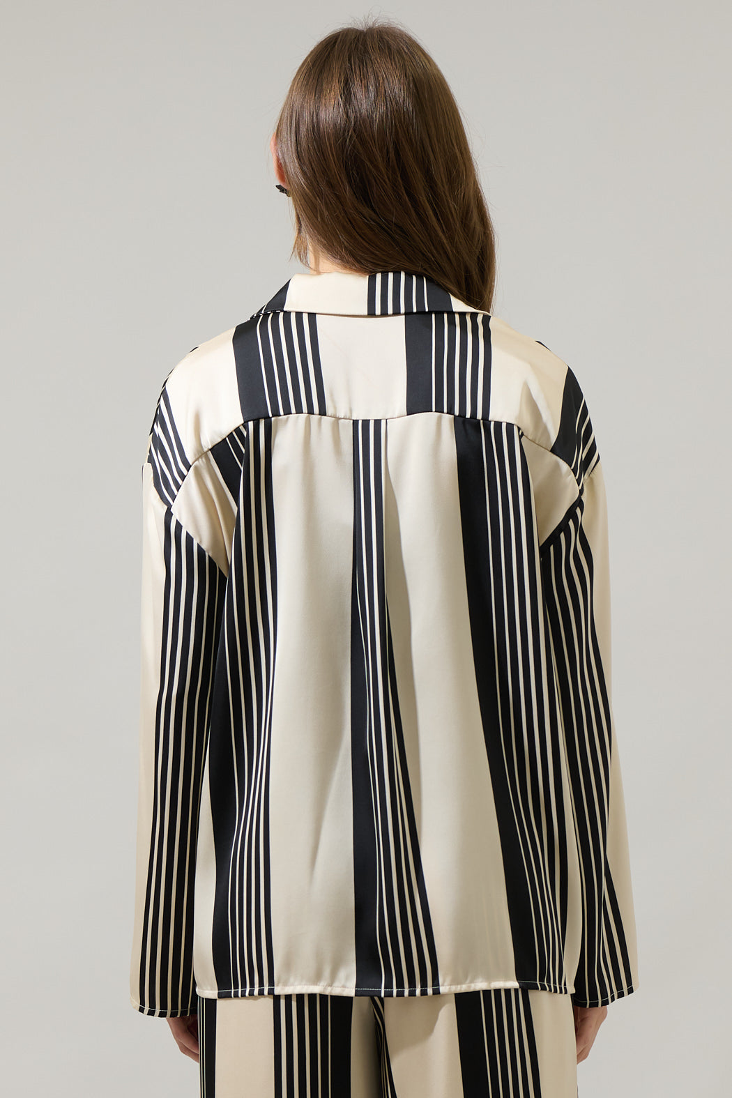 Eileen Striped Paulina Satin Oversized Shirt