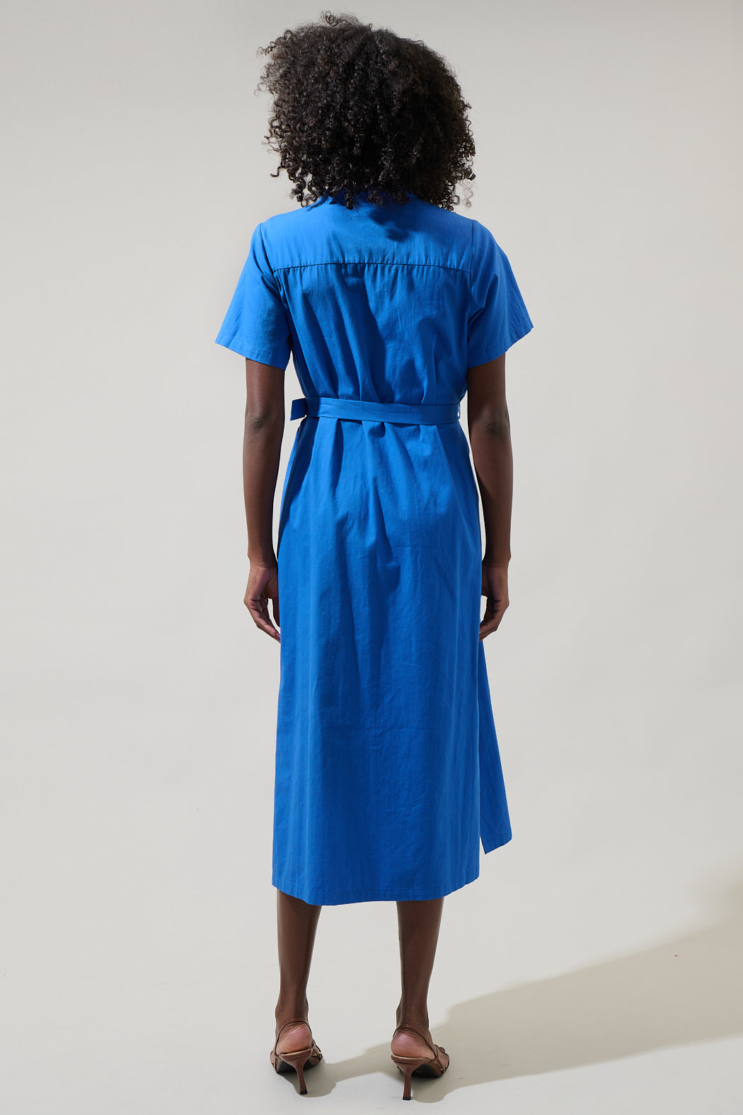 Amira Button Front Midi Dress
