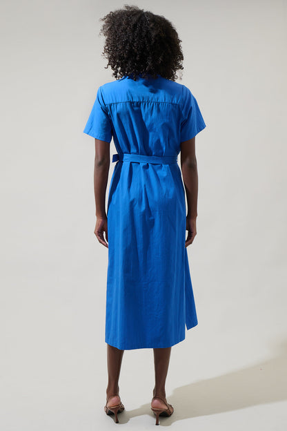 Amira Button Front Midi Dress