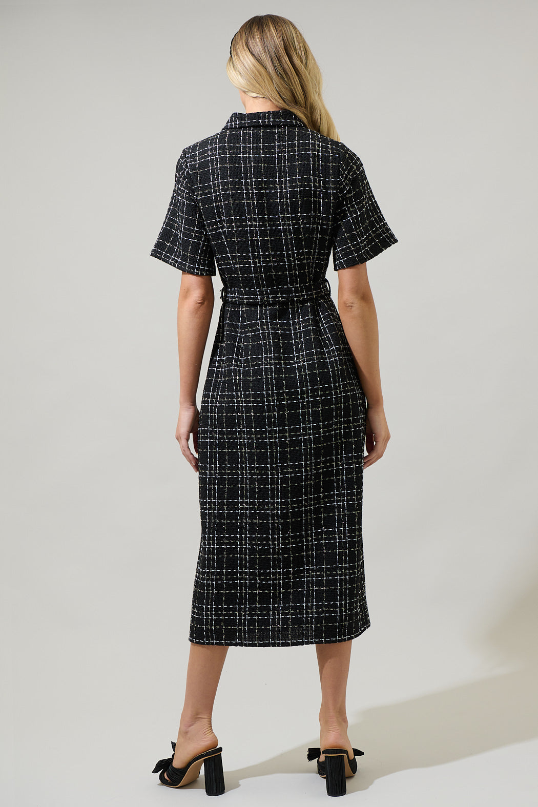 Brook Tweed Button Down Midi Dress