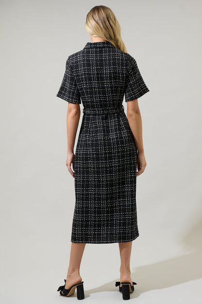 Brook Tweed Button Down Midi Dress