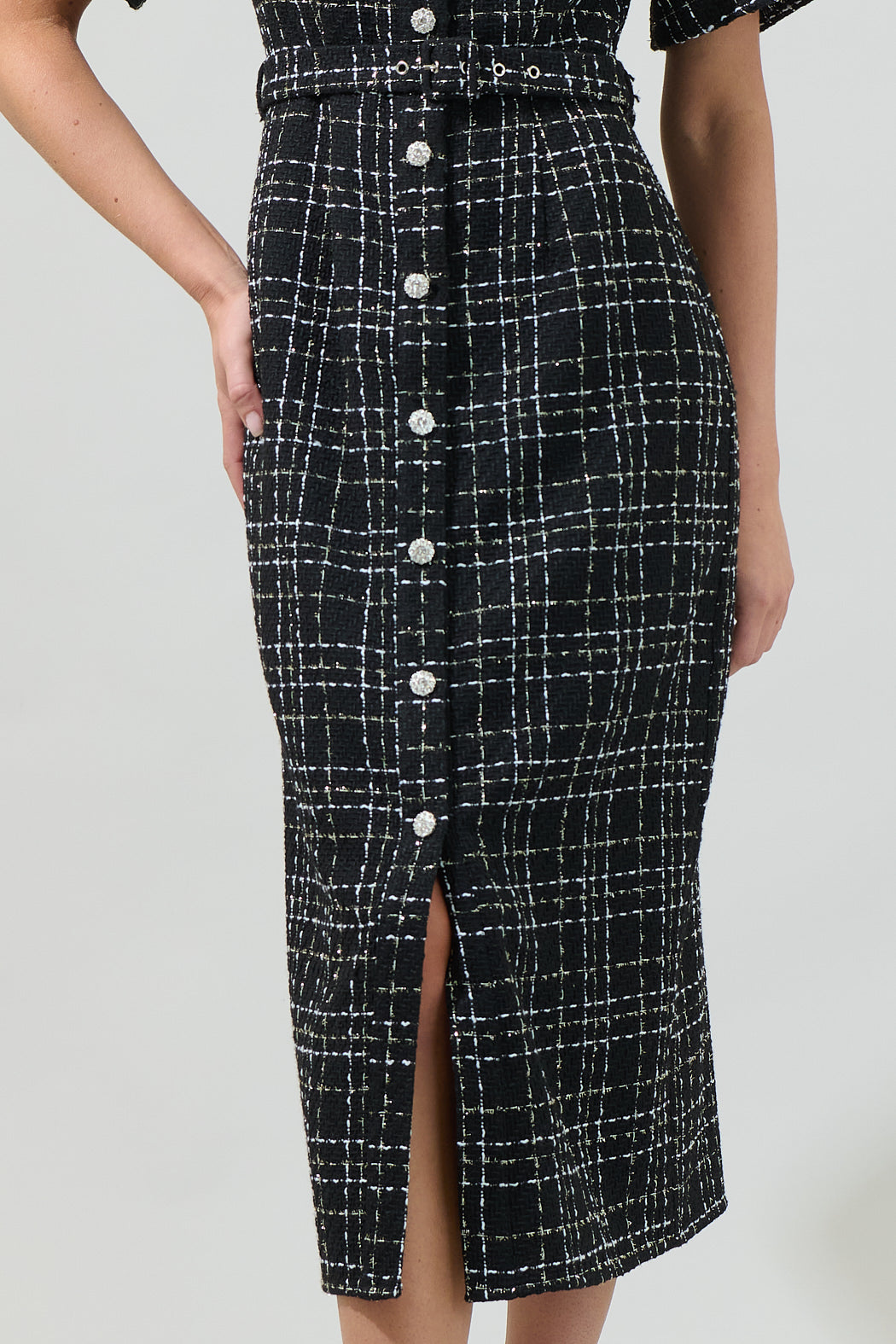 Brook Tweed Button Down Midi Dress