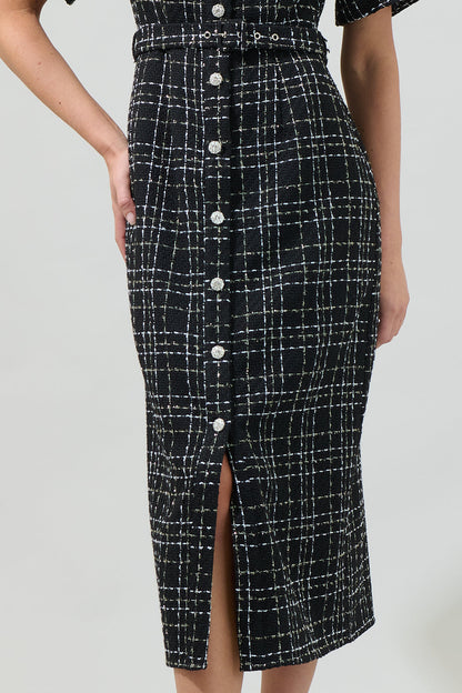 Brook Tweed Button Down Midi Dress