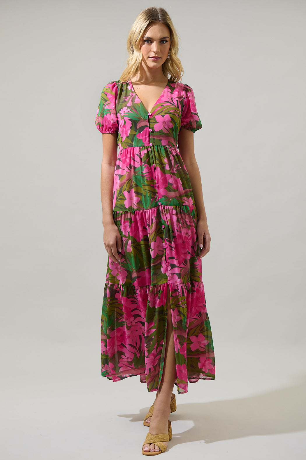 Dandi Floral Monaco Long Tiered Maxi Dress