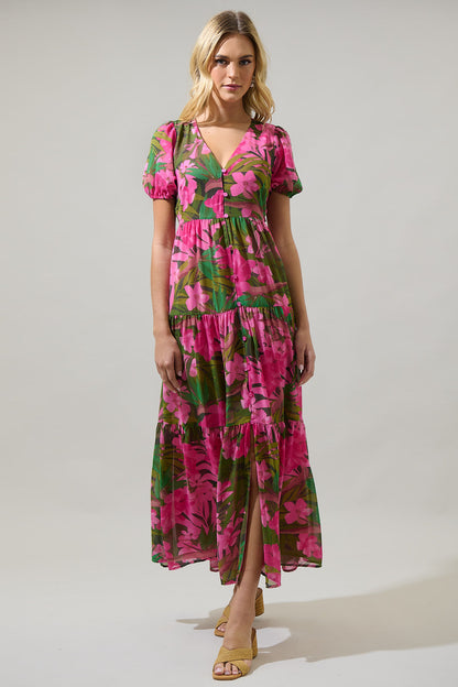 Dandi Floral Monaco Long Tiered Maxi Dress