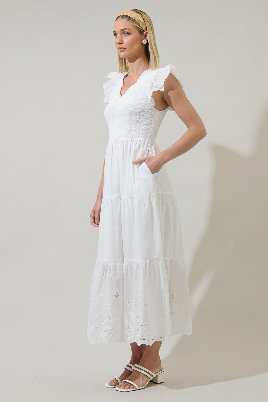 Aleah Sunfire Tiered Midi Dress