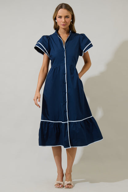 Davie Button Down Midi Dress