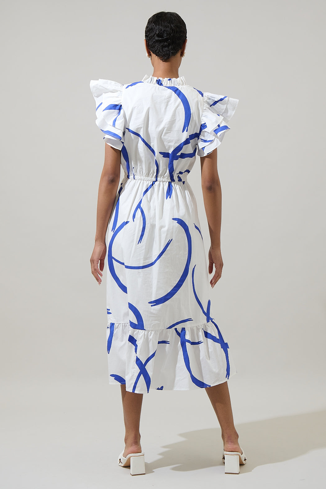 Dorma Strokes Dillan Midi Ruffle Dress