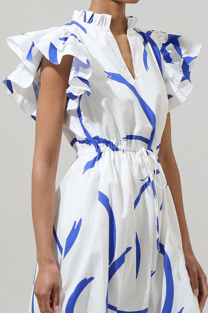 Dorma Strokes Dillan Midi Ruffle Dress