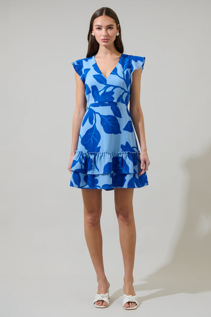 Ariya Garden Tiered Ruffle Mini Dress