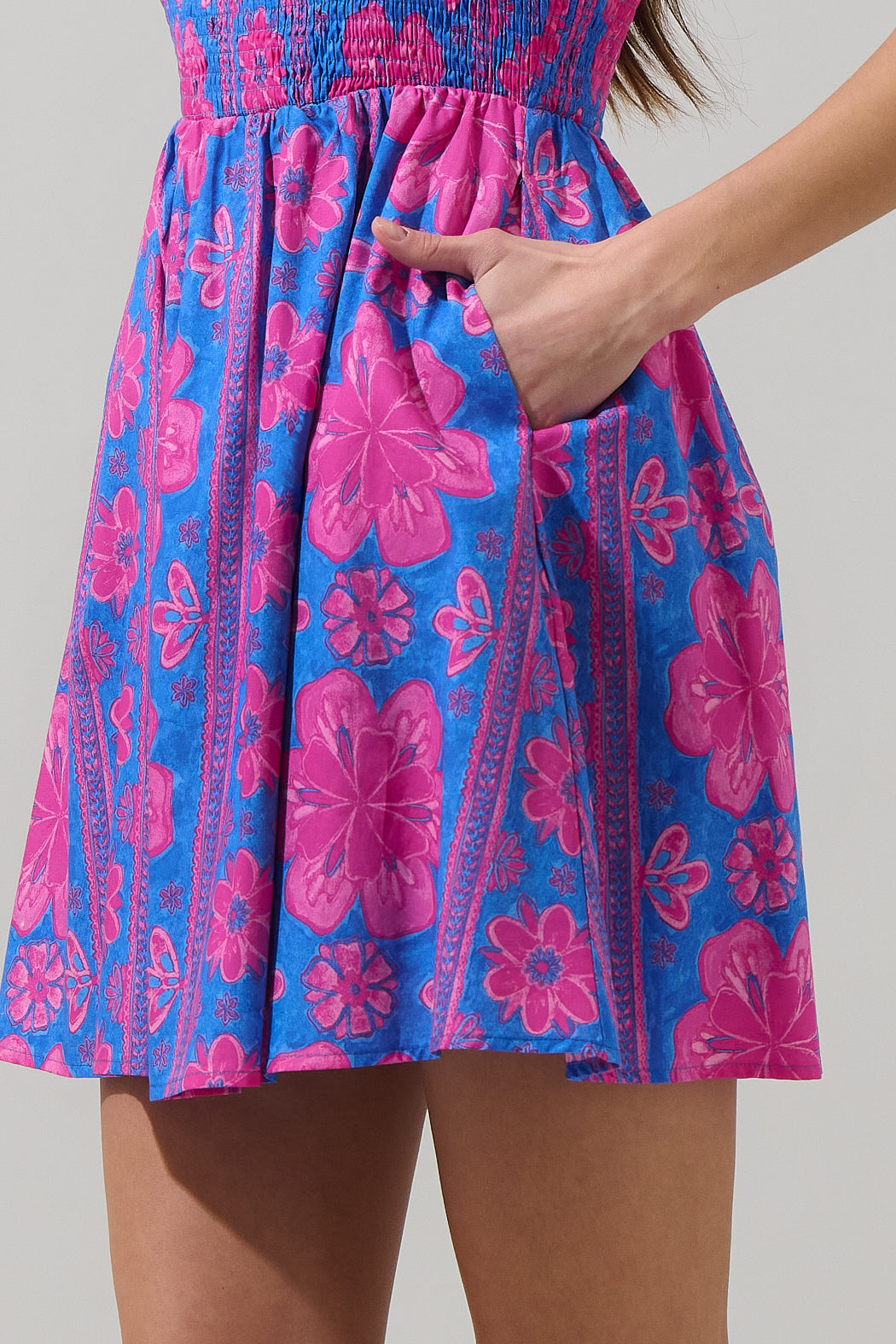 Bethel Floral Shelm Smocked Mini Dress