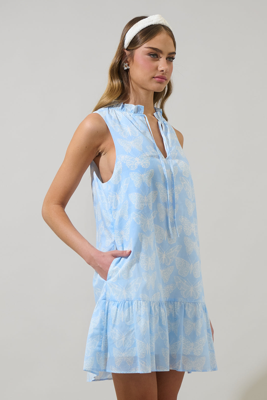 Aubry Butterfly Berity Sleeveless Mini Dress