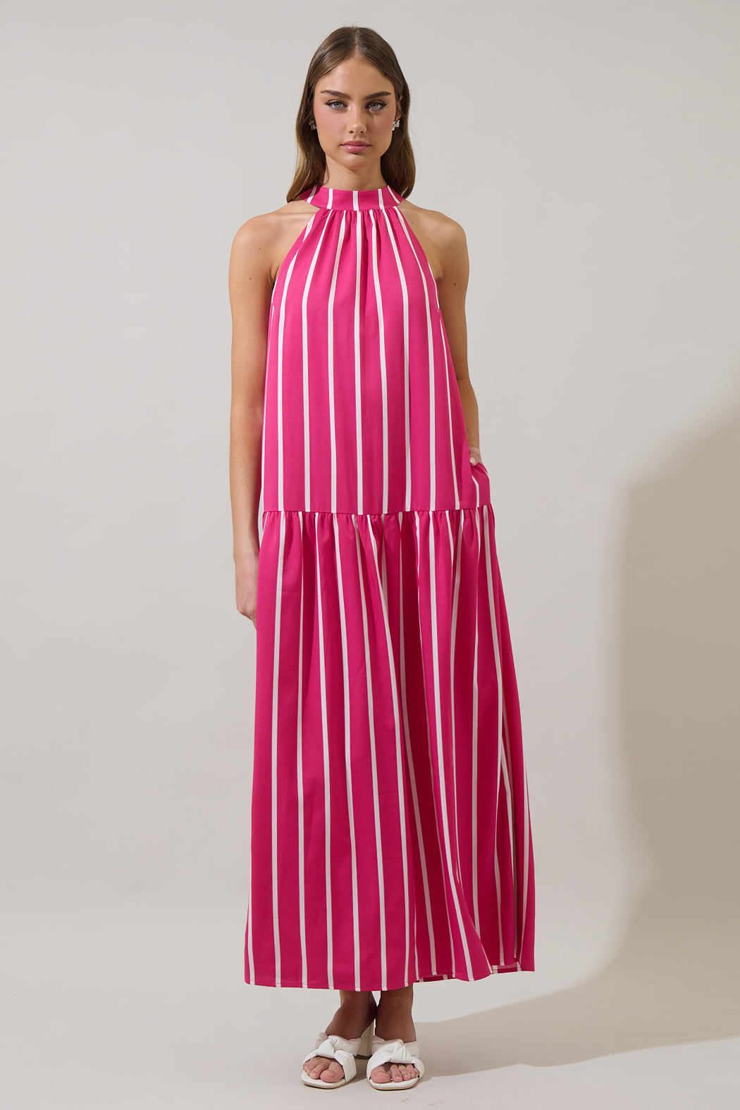 Donia Striped Evonne Maxi Dress