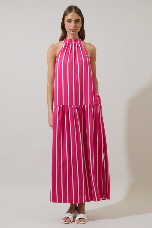 Donia Striped Evonne Maxi Dress