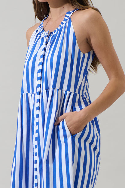 Bey Stripe Zelie Sleeveless Midi Dress