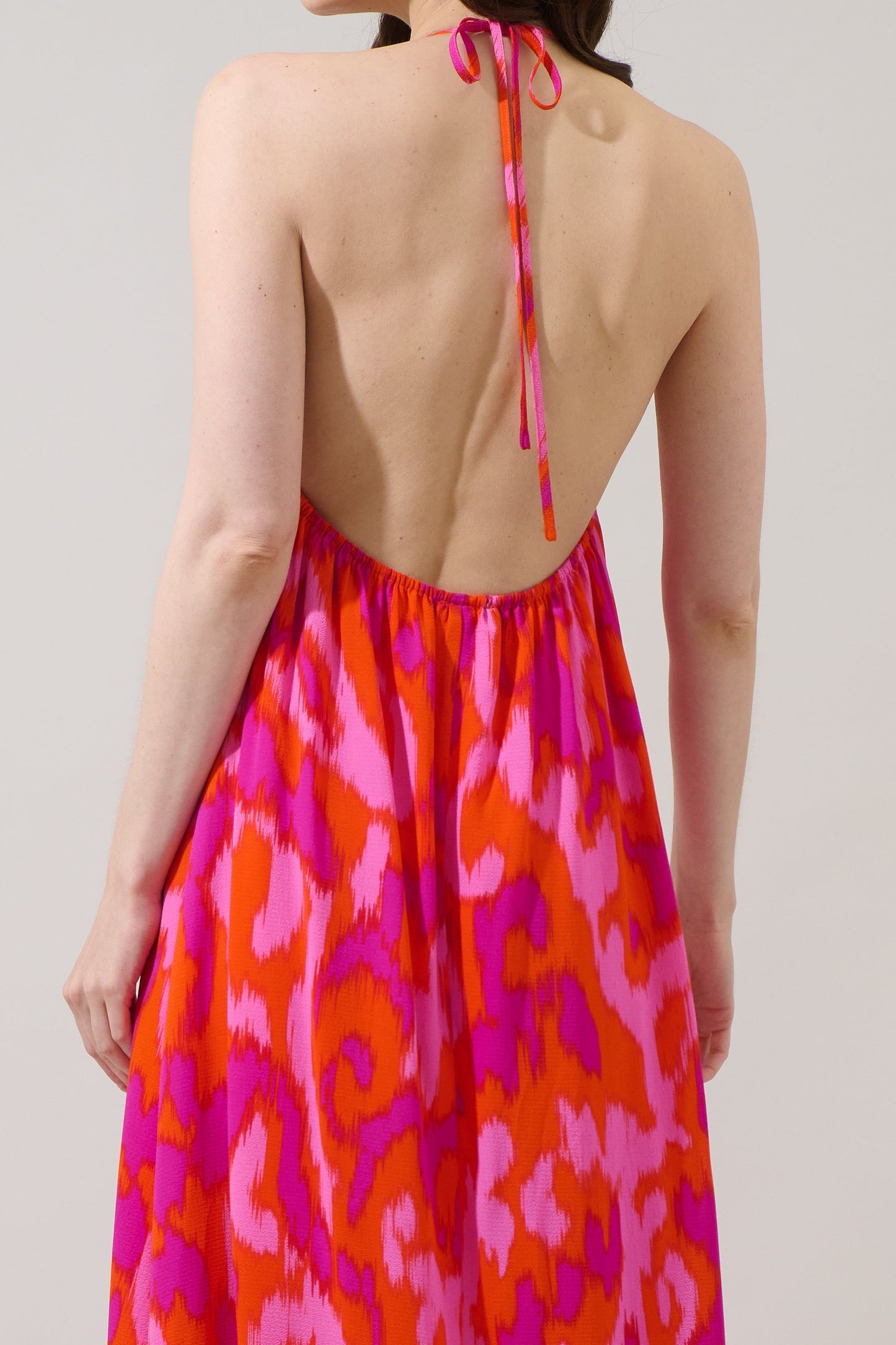 Charly Abstract Solita Halter Maxi Dress