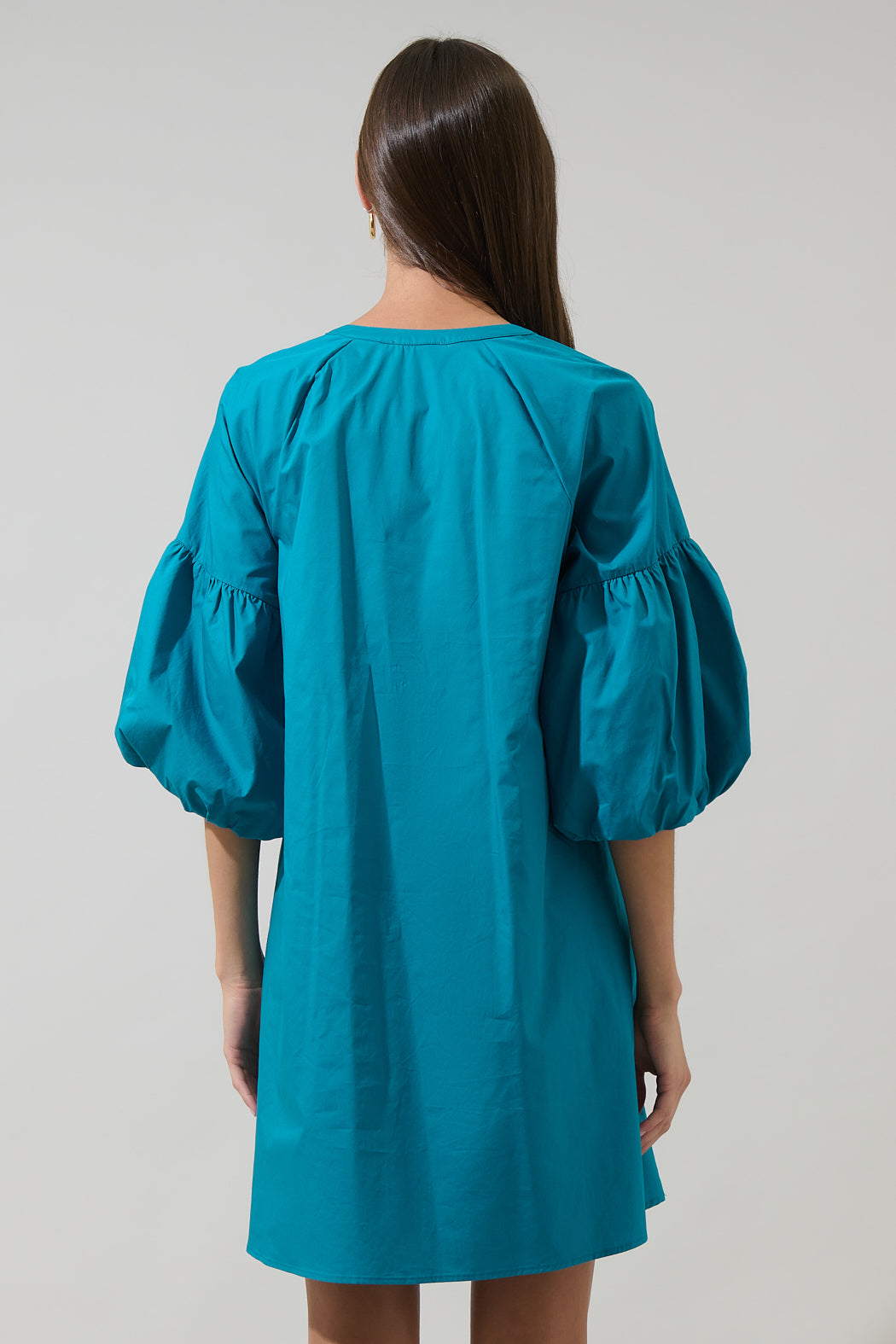 Check Mate Puff Sleeve Shift Dress