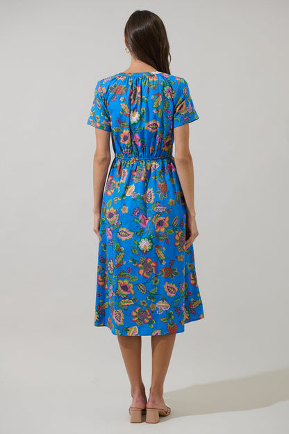 Anabelle Floral Fatima Ruffle Midi Dress