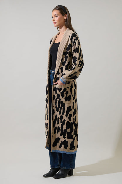 City Girl Leopard Duster Cardigan