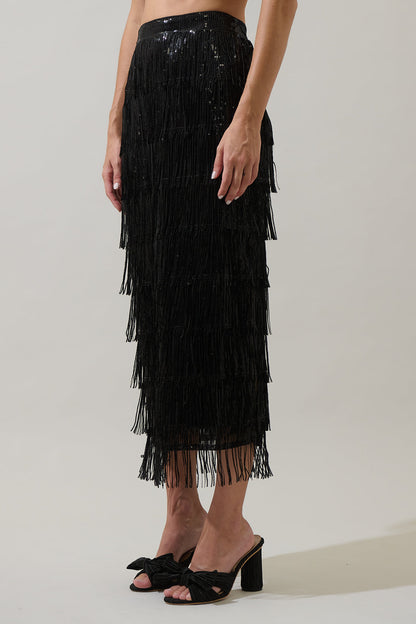 Estery Sequin Maxi Skirt