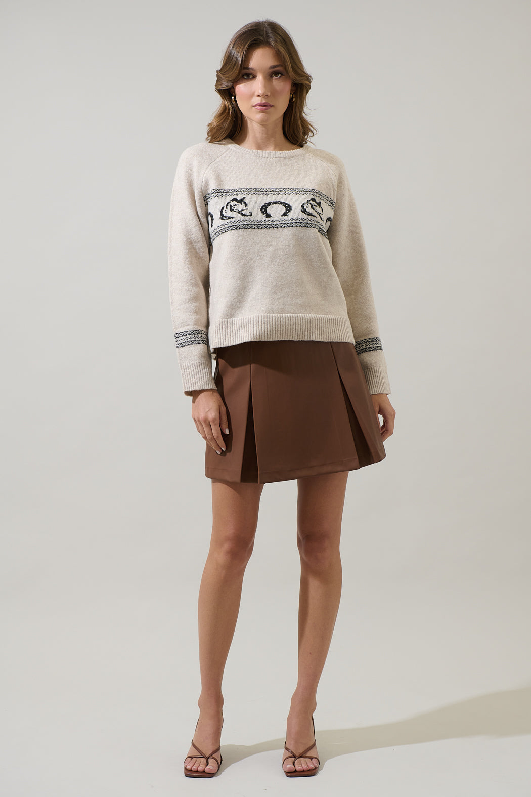 Camelot Horse Raglan Sleeve Sweater