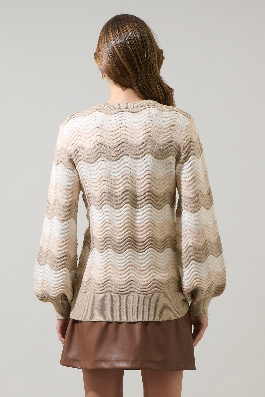 Elenor Wavy Striped Knit Sweater