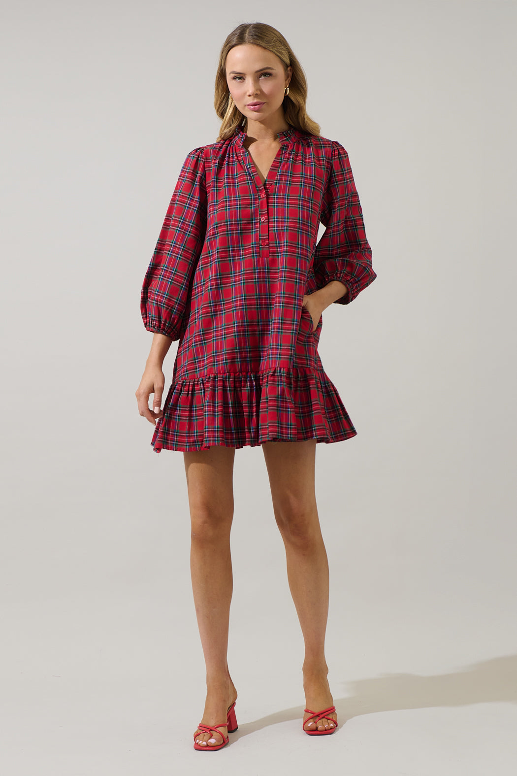 Arvada Plaid Deneta Shift Mini Dress