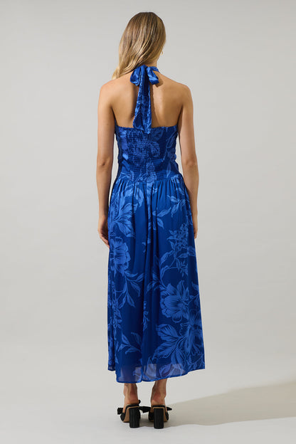 Ciara Floral Tiffi Halter Maxi Dress