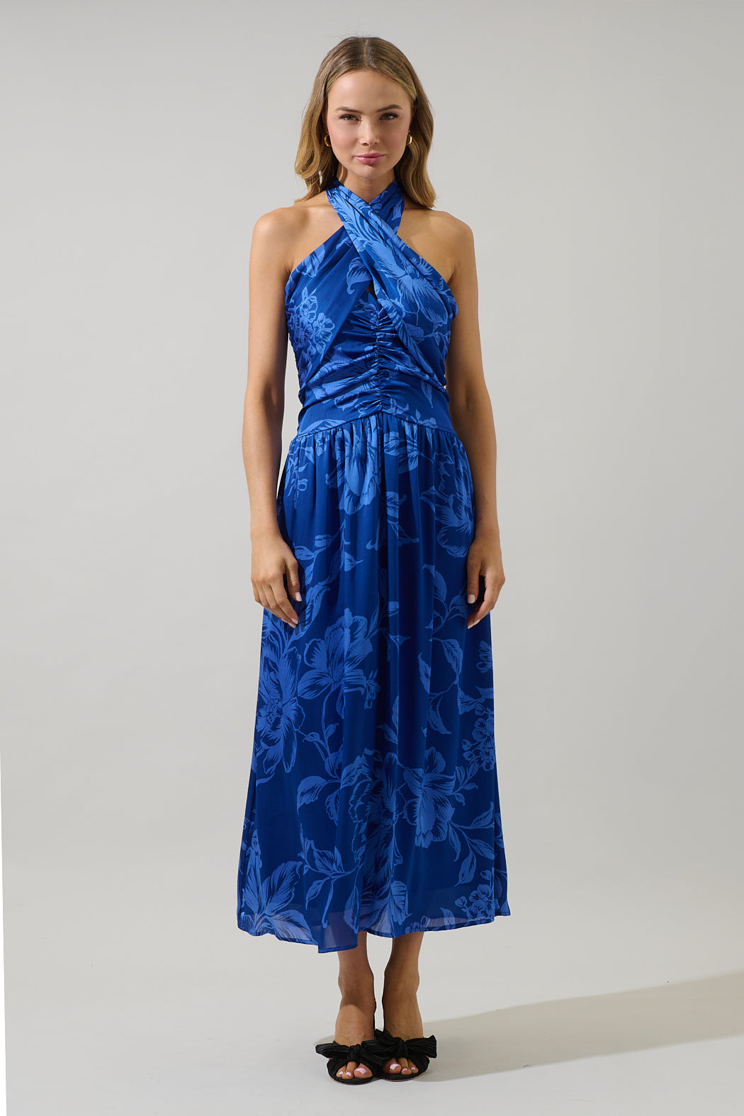 Ciara Floral Tiffi Halter Maxi Dress