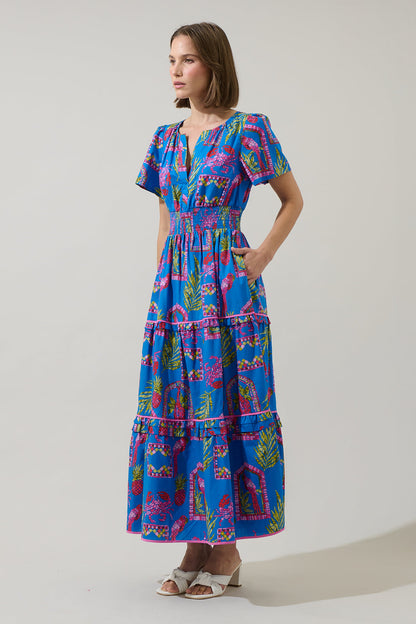Bally Tropical Ernie Tiered Maxi Dress