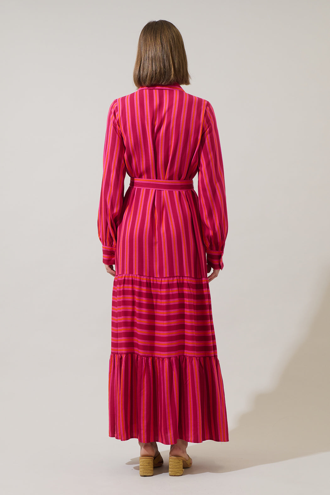 Clarisa Stripes Sofia Button Down Maxi Dress