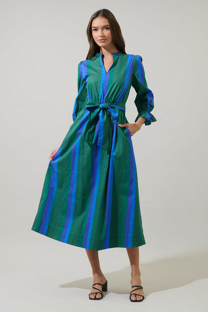 Dolary Stripe Senda Long Sleeve Maxi Dress