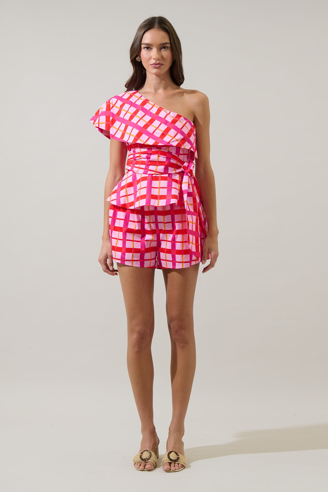 Darvy Checker High Waisted Kiera Shorts