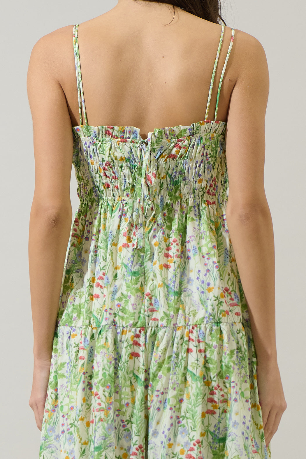 Abery Floral Gennie Smocked Tiered Midi Dress