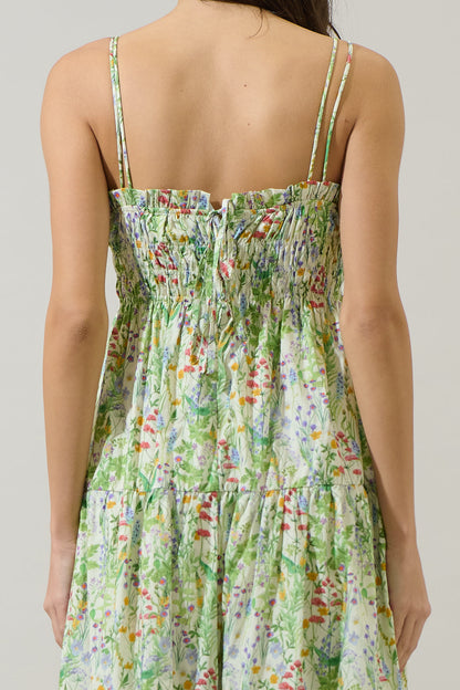 Abery Floral Gennie Smocked Tiered Midi Dress