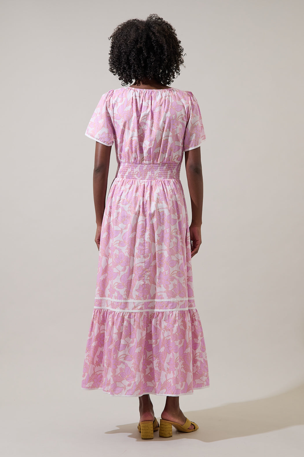 Daney Floral Ordy Smocked Midi Dress